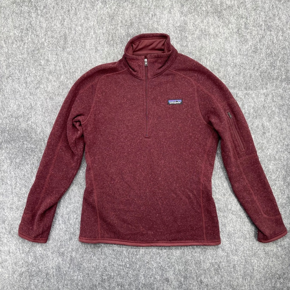 Patagonia Sweater Mens Medium Better Sweater 1/4 Zip Pullover Red